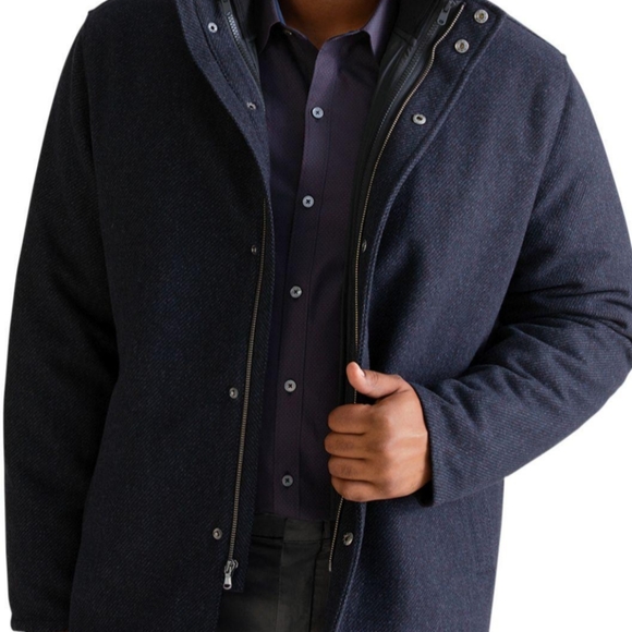 Three in one jacket reversible versatile Zachary Prell Wool Navy Mens XL $498